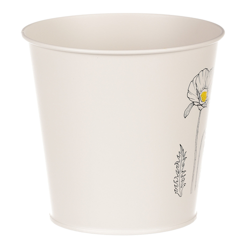 Obal kovový - motiv kvetoucího máku, krémový