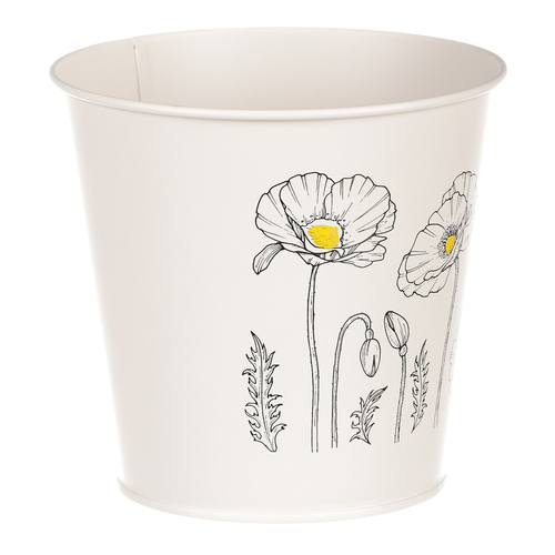 Obal kovový - motiv kvetoucího máku, krémový