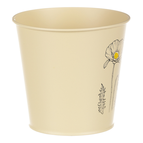 Obal kovový - motiv kvetoucího máku, žlutý