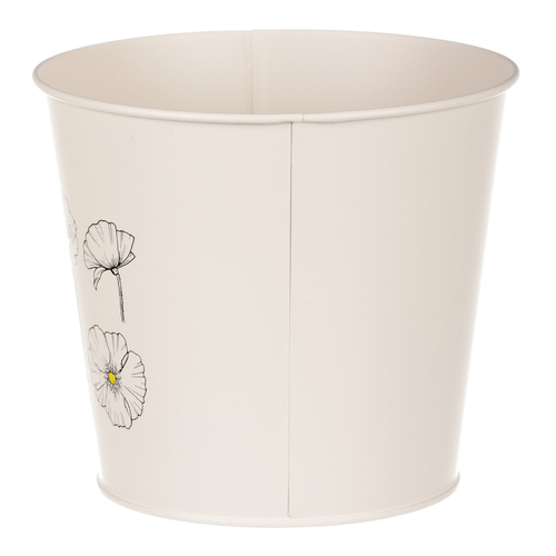 Obal kovový - motiv kvetoucího máku, krémový
