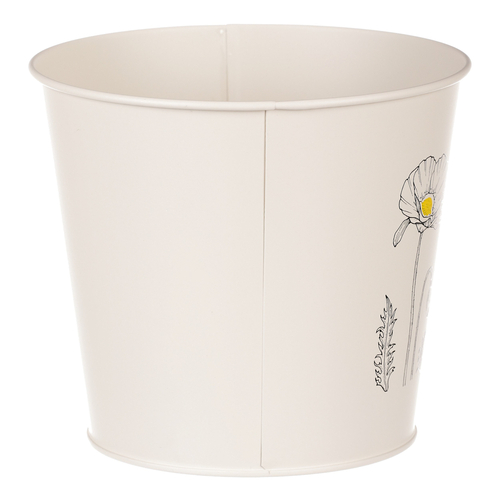 Obal kovový - motiv kvetoucího máku, krémový