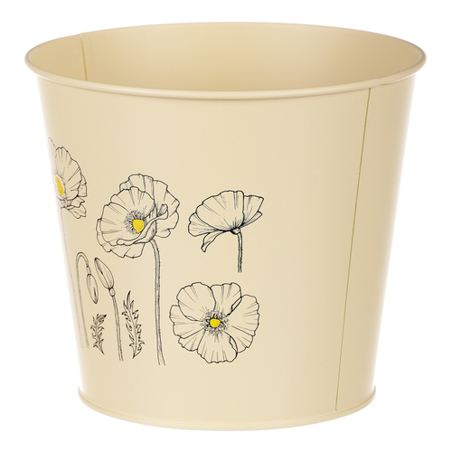 Obal kovový - motiv kvetoucího máku, žlutý