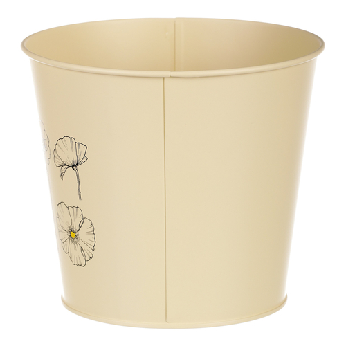 Obal kovový - motiv kvetoucího máku, žlutý