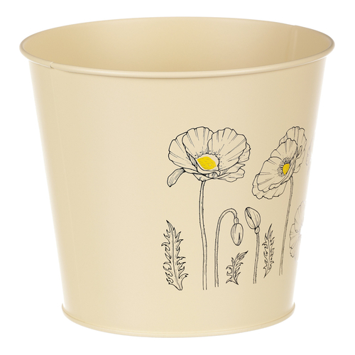 Obal kovový - motiv kvetoucího máku, žlutý