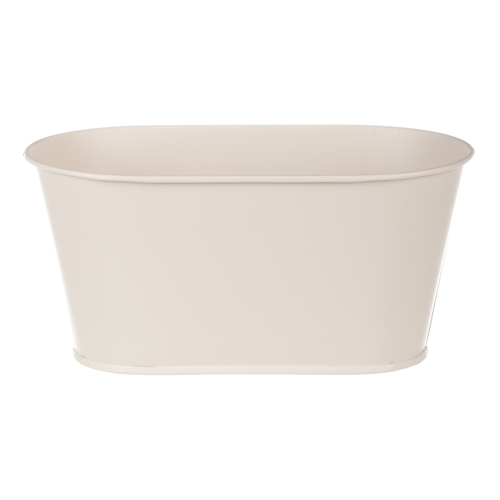 Truhlík kovový - motiv kvetoucího máku, krémový