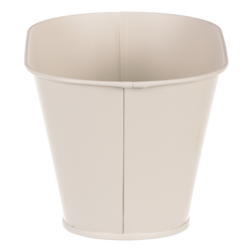 Truhlík kovový - motiv kvetoucího máku, krémový