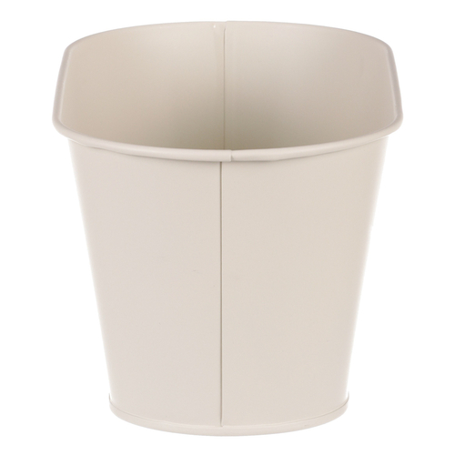 Truhlík kovový - motiv kvetoucího máku, krémový