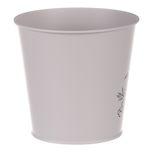 Obal kovový - motiv ptáčka, barva šedá