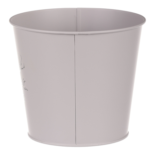 Obal kovový - motiv ptáčka, barva šedá