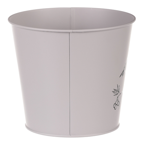 Obal kovový - motiv ptáčka, barva šedá