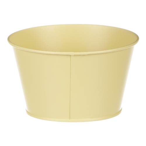 Obal kovový - nízký, motiv ptáčka, barva žlutá