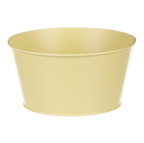 Obal kovový - nízký, motiv ptáčka, barva žlutá