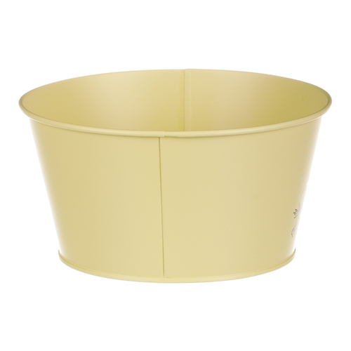 Obal kovový - nízký, motiv ptáčka, barva žlutá