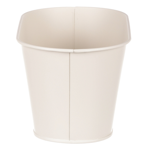 Truhlík kovový - motiv ptáčka, barva krémová