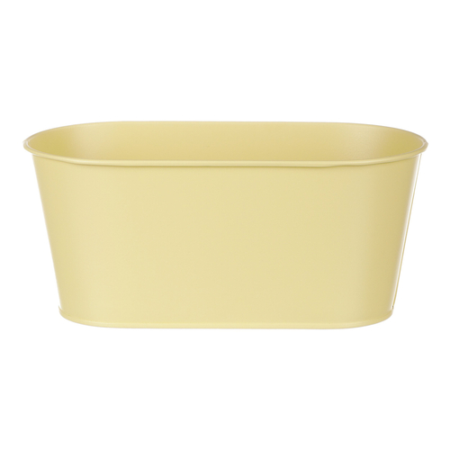 Truhlík kovový - motiv ptáčka, barva žlutá