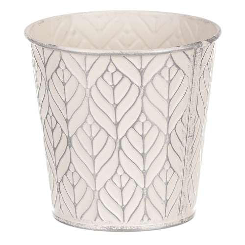 Obal kovový - kulatý, stříbrný vzor, barva šedá