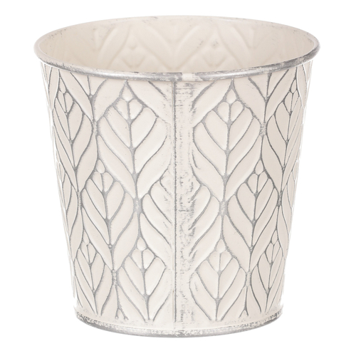 Obal kovový - kulatý, stříbrný vzor, barva šedá