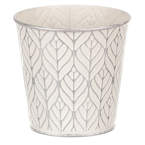 Obal kovový - kulatý, stříbrný vzor, barva šedá