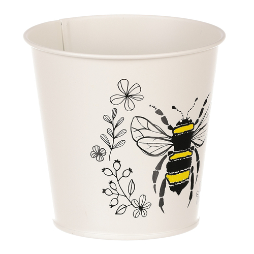 Obal kovový - motiv včelky, barva krémová