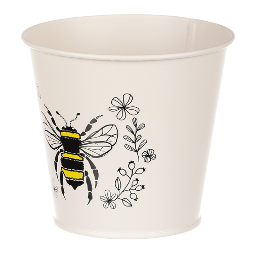 Obal kovový - motiv včelky, barva krémová