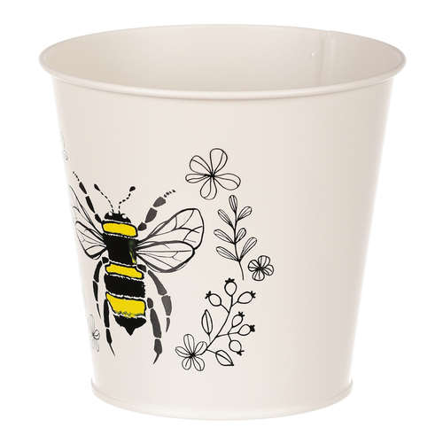 Obal kovový - motiv včelky, barva krémová