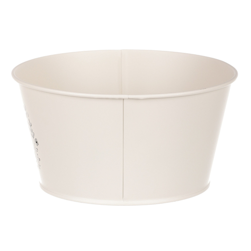 Obal kovový - nízký, motiv včelky, barva krémová