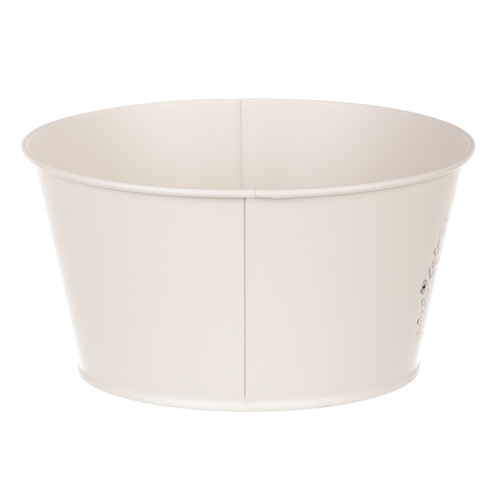 Obal kovový - nízký, motiv včelky, barva krémová