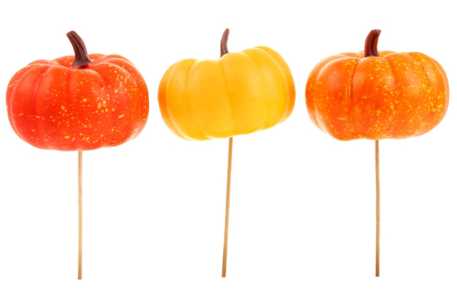 Dýně - zápich, umělá dekorace, mix 3 barev, cena za 1 ks