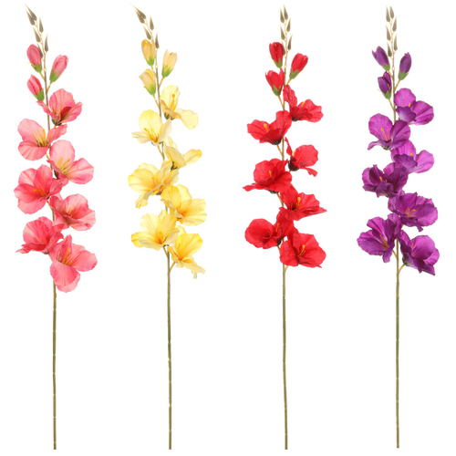 Gladiola - umělá řezaná, mix 4 barev, cena za 1 ks