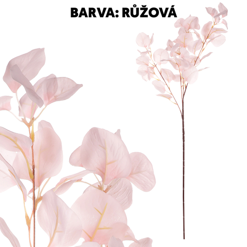 Eukalyptus - umělá větev, barva růžová