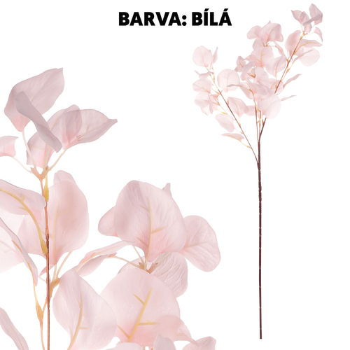 Eukalyptus - umělá větev, barva bílá