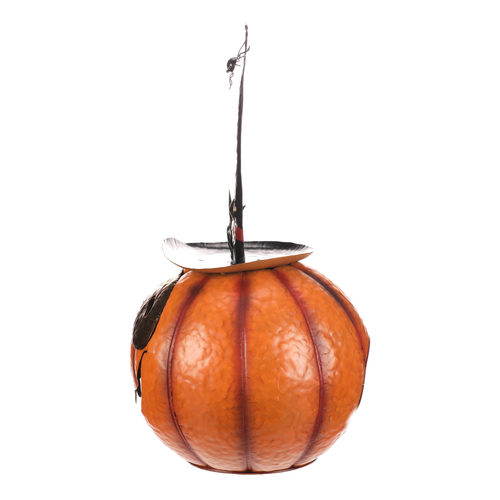 Dýně strašidelná - kovová dekorace, oranžová