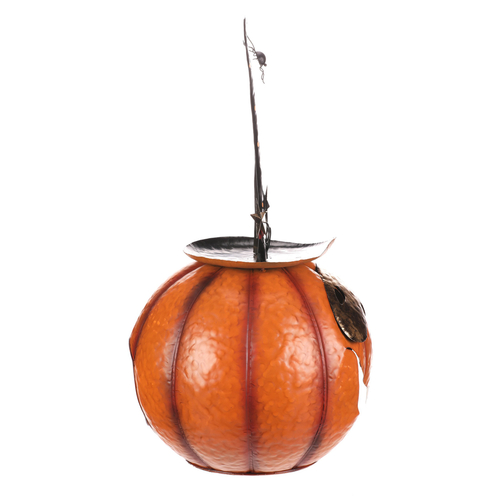 Dýně strašidelná - kovová dekorace, oranžová