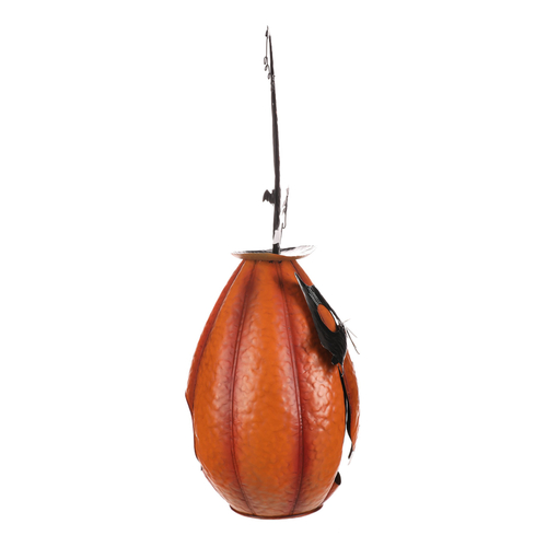 Dýně strašidelná - kovová dekorace, oranžová