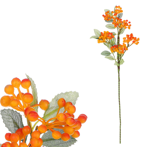 Jeřabiny - umělá větev, oranžové bobule