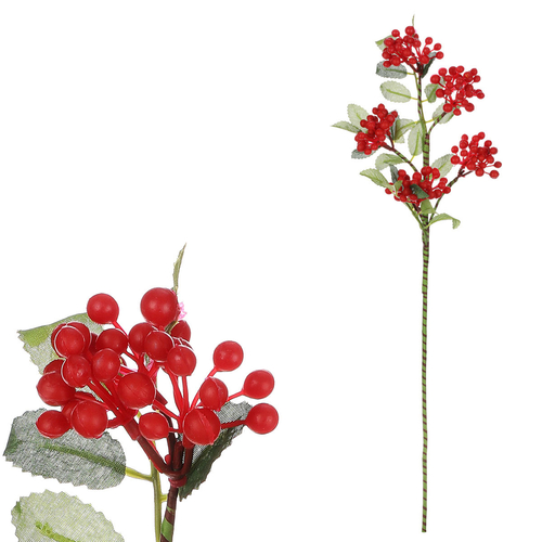 Jeřabiny - umělá větev, červené bobule
