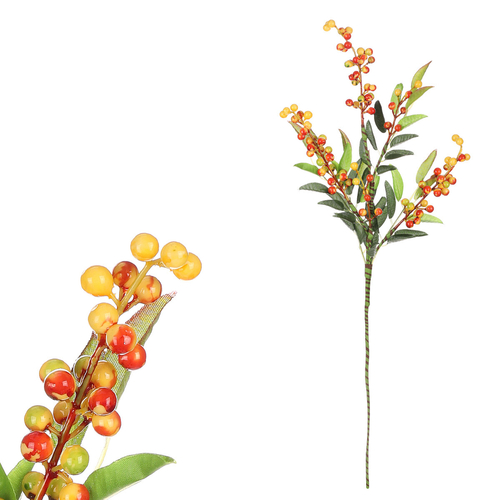 Jeřabiny - umělá větev, oranžové bobule