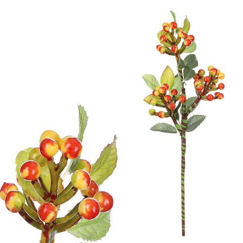 Jeřabiny - umělá větev, oranžové bobule