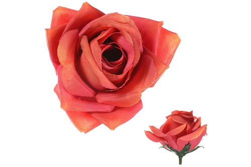 Růže, barva oranžová. Květina umělá vazbová. Cena za balení 12 ks