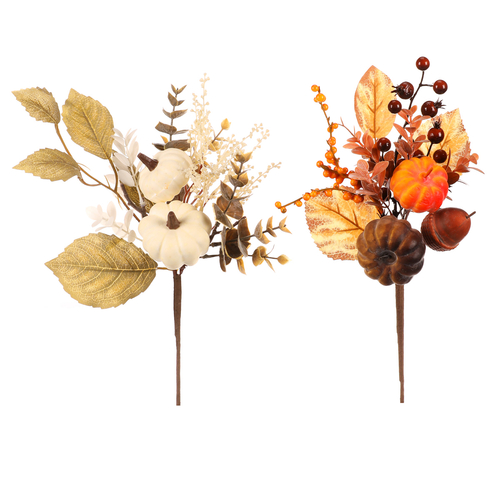 Listí, dýně a plody - umělá větev, mix 2 druhů, cena za 1 ks