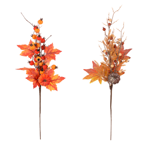 Větev podzimní - listí, dýně a bobule, mix 2 druhů, cena za 1 ks