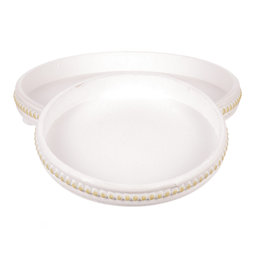 Tác dřevěný - kulatý tvar, bílý, cena za sadu 2 ks