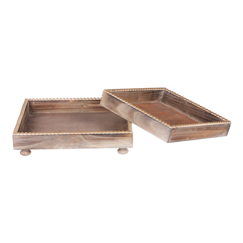 Tác dřevěný - tvar čtverec, přírodní barva, cena za sadu 2 ks