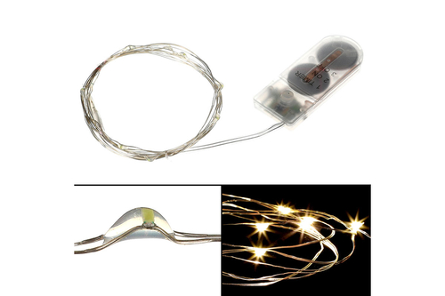 Řetěz s LED světýlky - na baterie, barva teplá bílá