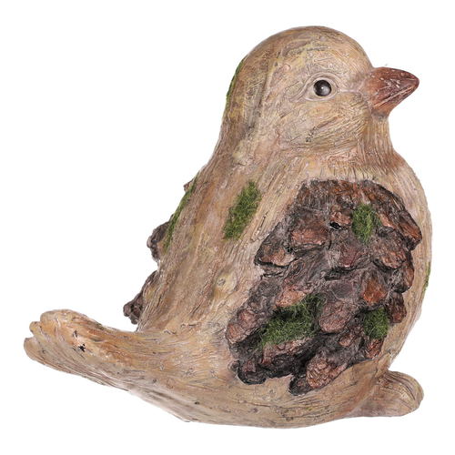 Ptáček - figurka z magnesia, imitace dřeva