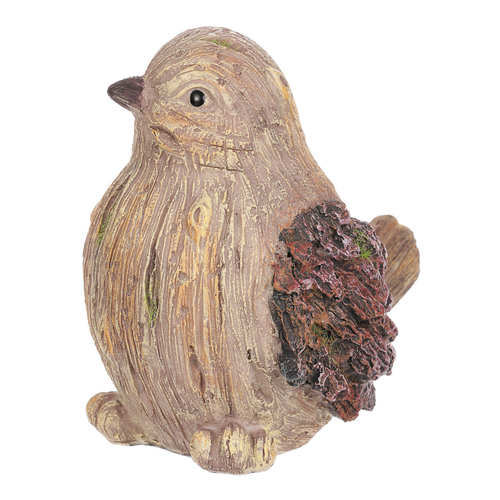 Ptáček - figurka z polyresinu, imitace dřeva