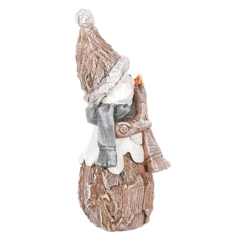 Sněhulák - figurka z polyresinu, imitace dřeva
