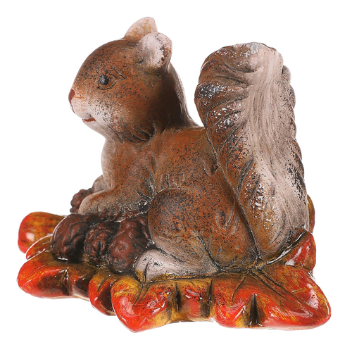 Veverka se šiškami na listu - keramická dekorace