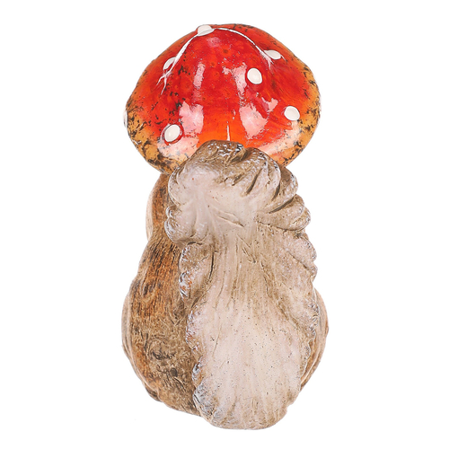 Veverka s houbovým kloboučkem - keramická figurka, menší