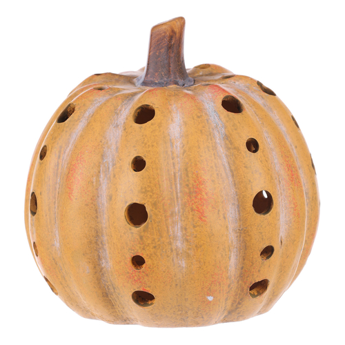 Dýně s otvory v pruzích - keramika, žlutá